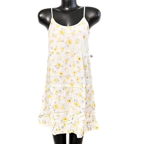 SO NWT Womens Tiered Cami Tank Dress sz XS Boho Floral Summer Mini A-Line NEW - Picture 2 of 6